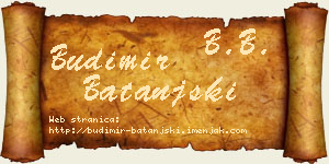 Budimir Batanjski vizit kartica